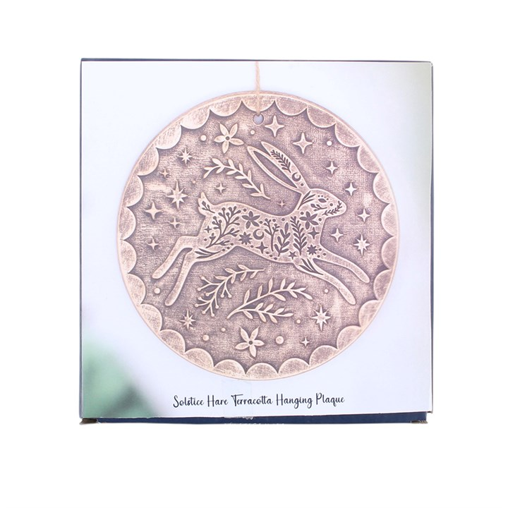 Bronze Effect Leaping Hare Terracotta Hanging Plaque, image 4 of 4