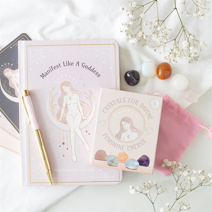 Goddess Energy A5 Manifestation Journal and Rose Quartz Crystal Pen, image 6 of 6