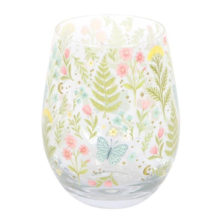 Luna Bloom Floral Print Stemless Glass, image 5 of 5