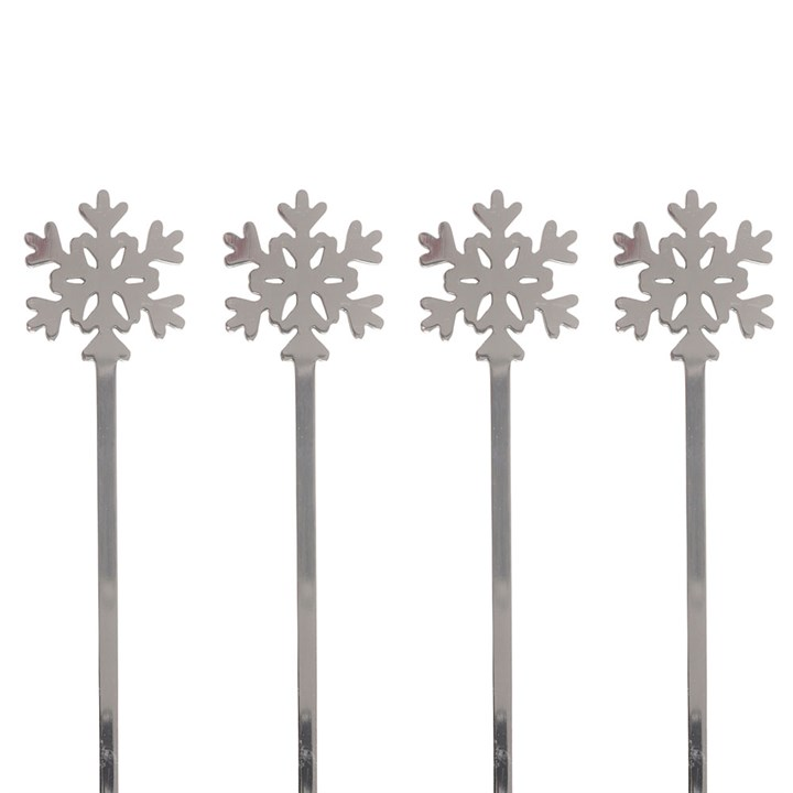Set of 4 Metal Snowflake Spoons, image 5 of 5