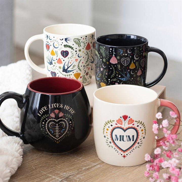 Black Midnight Bloom Print Mug, image 5 of 5
