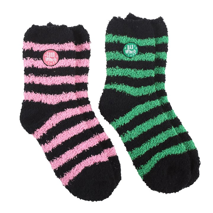 Set of 2 Good Witch and Bad Witch Fluffy Socks, image 3 of 3