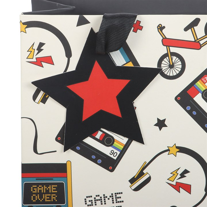 23cm Medium Retro 80s Print Gift Bag, image 4 of 4