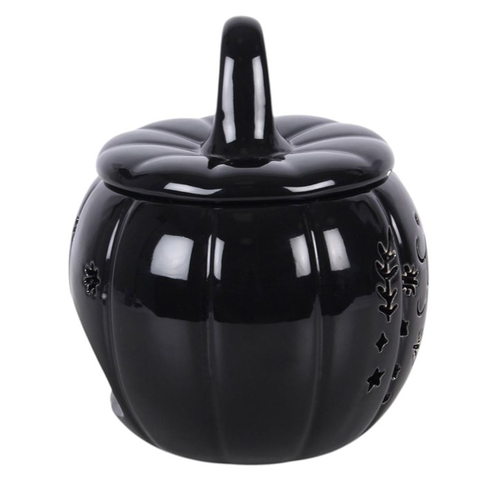 Black Folk Pumpkin Oil Burner and Wax Warmer, image 4 of 4