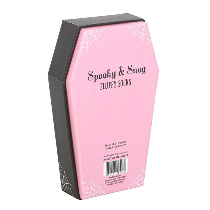 Pink and Black Striped Socks in Coffin Gift Box, image 4 of 4