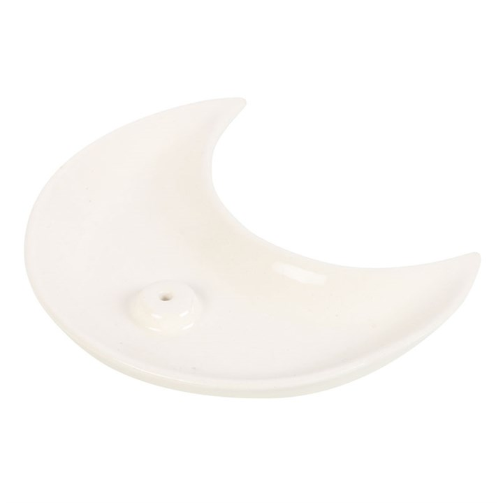 White Crescent Moon Incense Stick Holder, image 4 of 4