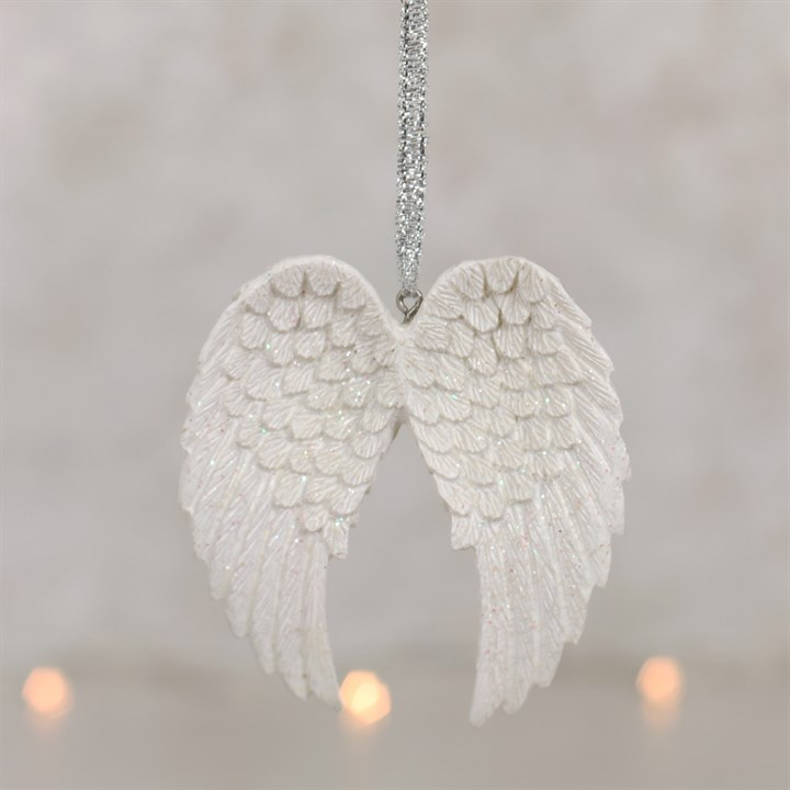 Double Glitter Angel Wing Hanging Decoration