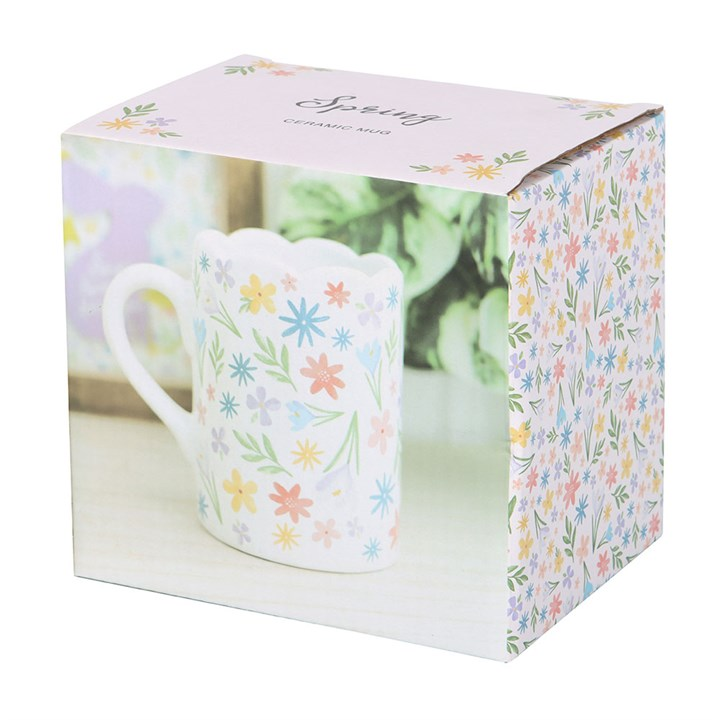 Spring Floral Print Scalloped Mug, image 5 of 5
