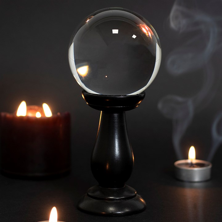 Small Clear Crystal Ball on Stand, image 2 of 2