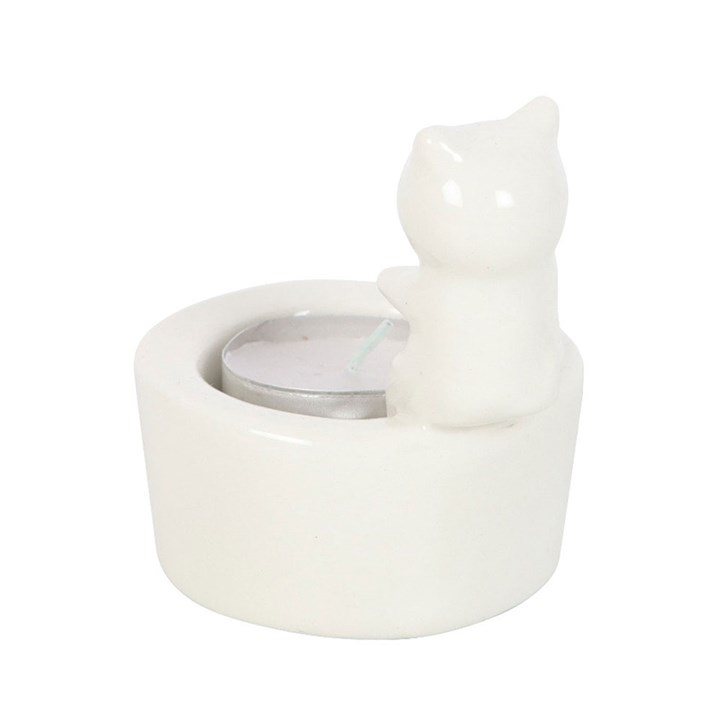 Warm Paws, Happy Heart Cat Tealight Holder, image 4 of 4