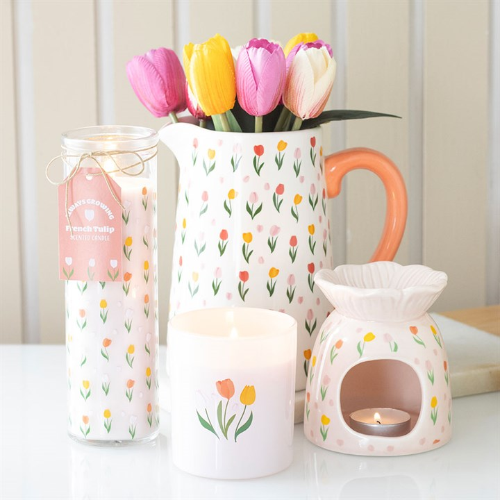 Tulip Print Ceramic Flower Jug, image 6 of 6