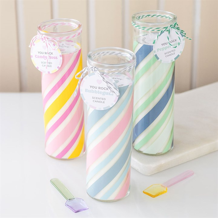 Candy Stripe Bubblegum Tube Candle, image 5 of 5