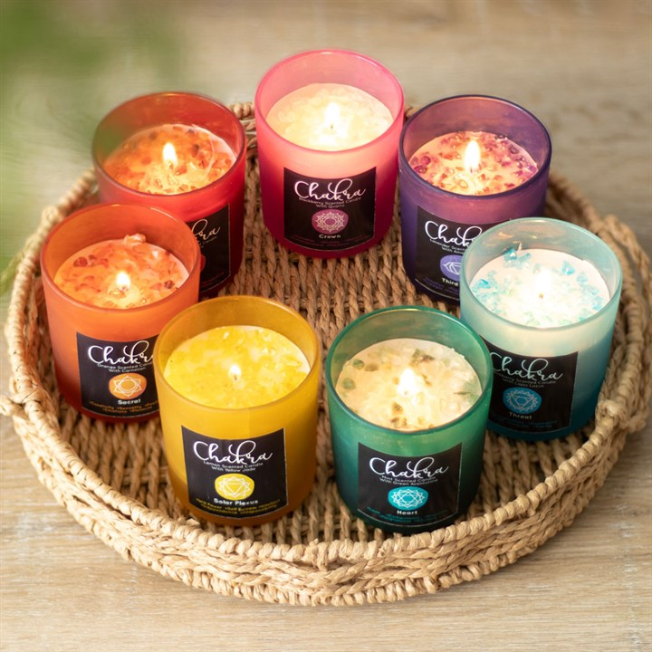 Heart Chakra Mint Crystal Chip Candle, image 5 of 5
