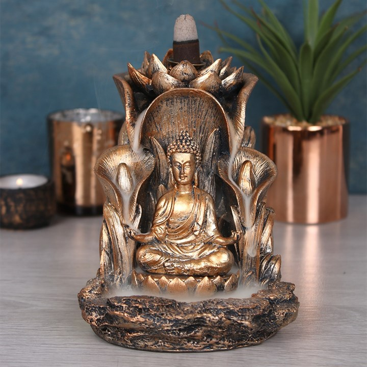 Bronze Buddha Backflow Incense Burner, image 4 of 4