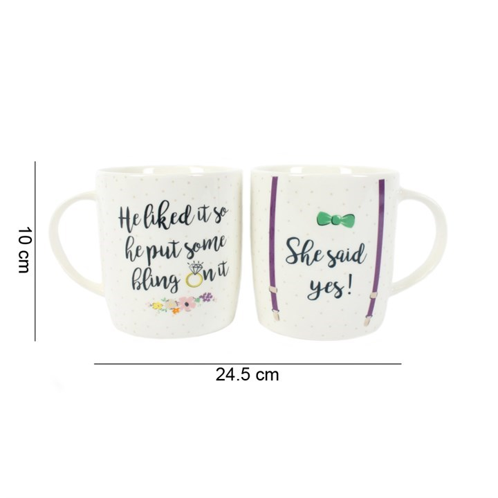 Set of 2 She Said Yes Mugs, image 4 of 4