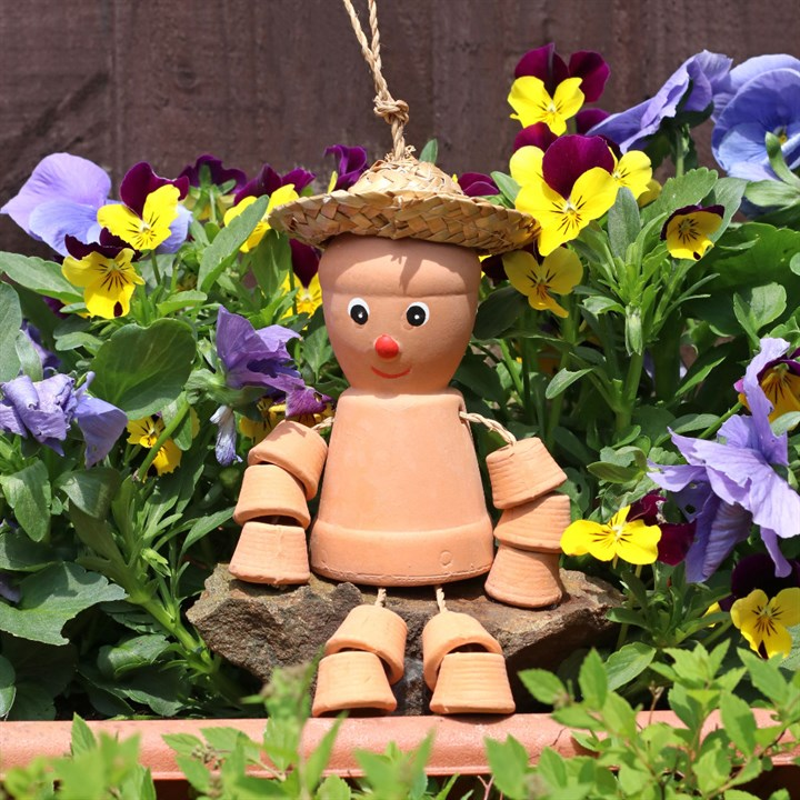 Small Terracotta Pot Man, image 1 of 4