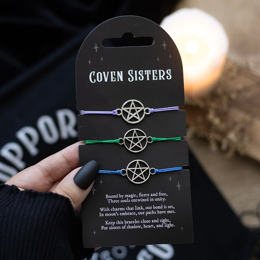 Set of 3 Coven Sisters Pentagram Bracelets, image 1 of 4