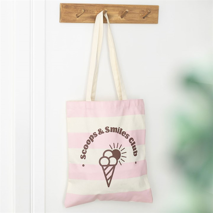 Pink Scoops & Smiles Club Polycotton Tote Bag, image 1 of 4