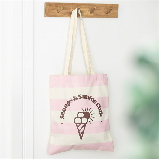Pink Scoops & Smiles Club Polycotton Tote Bag, image 1 of 4