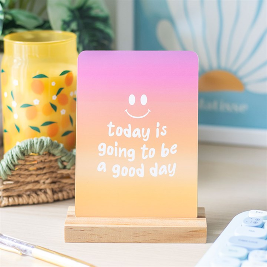 Mindful Moments Affirmation Cards with Wooden Stand, image 1 of 5