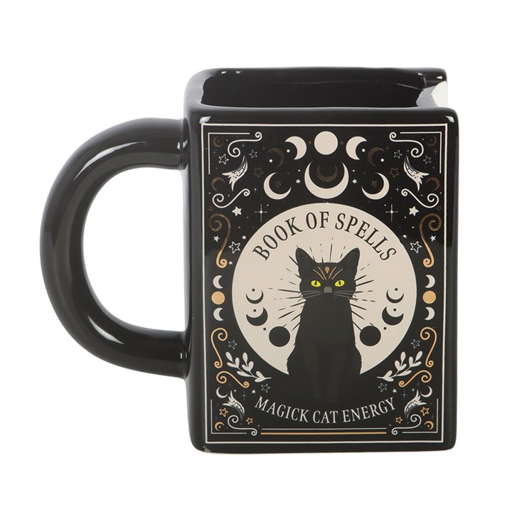 Black Cat Magick Book of Spells Book Shaped Mug, image 4 of 5