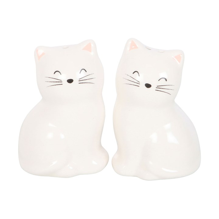 White Cat Shaped Salt and Pepper Shakers, image 2 of 4