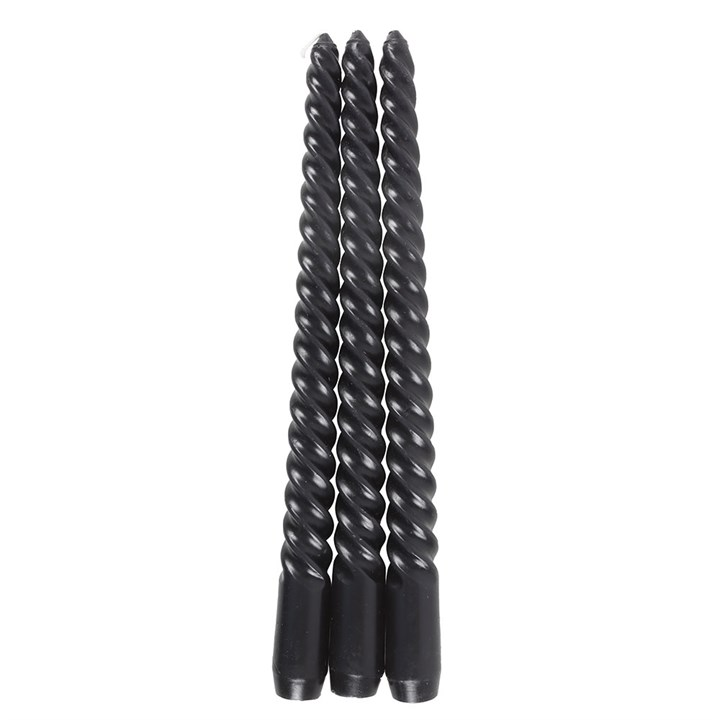 Set of 3 Dark Romance Twist Taper Candles, image 3 of 5