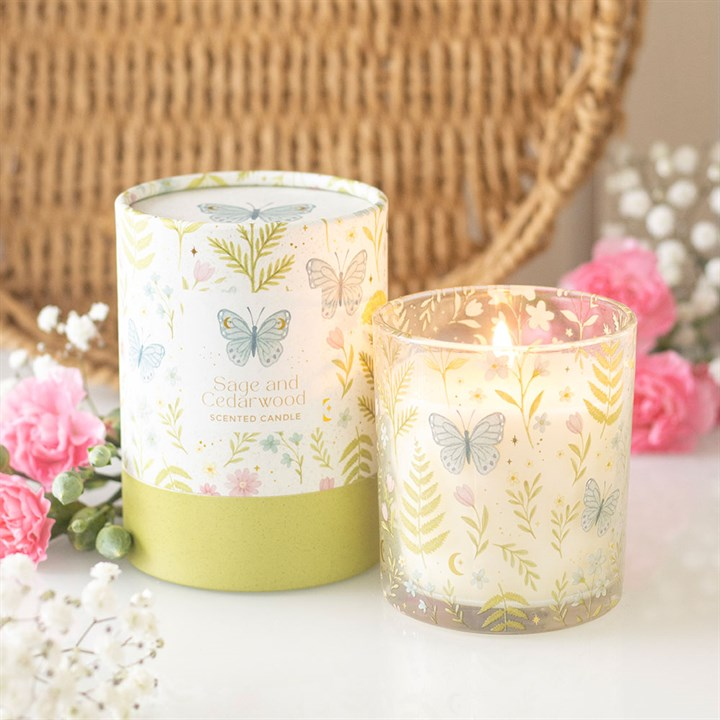 Luna Bloom Butterfly Sage and Cedarwood Candle, image 2 of 6