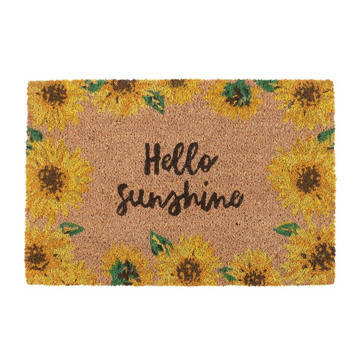 Natural Hello Sunshine Sunflower Doormat, image 2 of 3
