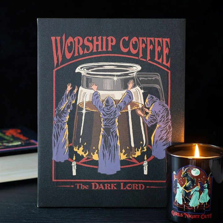 19x25cm Worship Coffee Canvas Plaque by Steven Rhodes, image 1 of 4