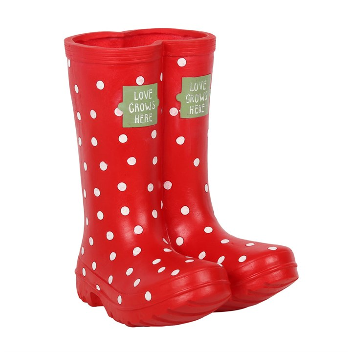 Red Welly Boot Planter, image 1 of 3