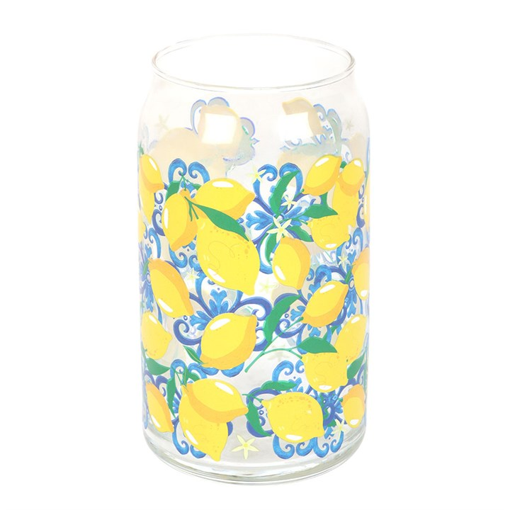 Lemon Print Can Glass, image 3 of 6
