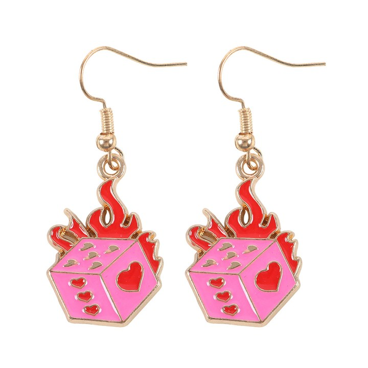 Burning Dice Earrings, image 4 of 6