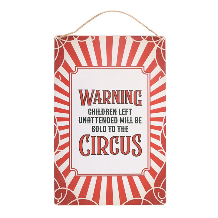Circus Warning Metal Hanging Sign, image 3 of 5