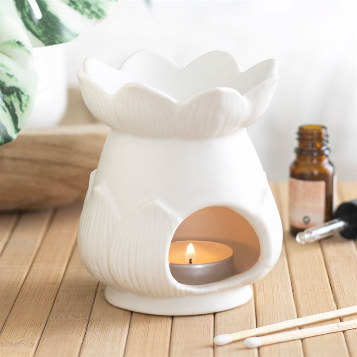 White Lotus Flower Oil Burner, image 3 of 7
