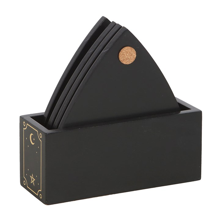 Black Talking Board Planchette Coaster Set, image 3 of 6