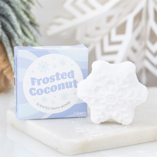 Frosted Coconut Snowflake Bath Bomb, image 1 of 6