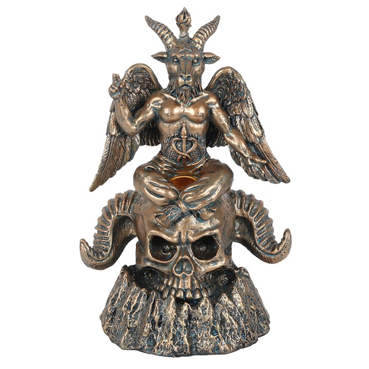 Gold Baphomet LED Backflow Incense Burner, image 2 of 4