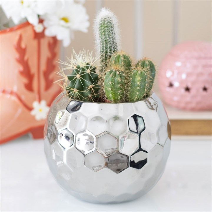 Silver Disco Ball Vase, image 1 of 4
