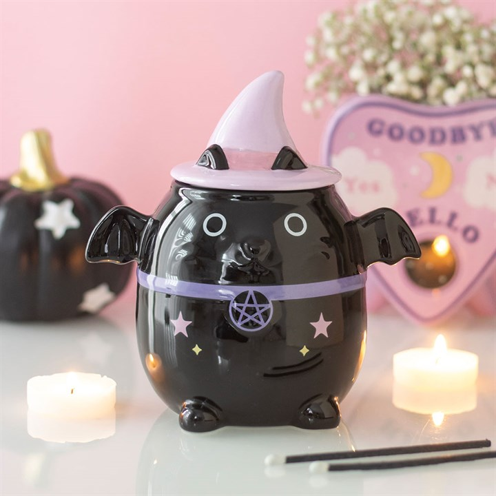 Pastel Bat Cat Oil Burner, image 2 of 7