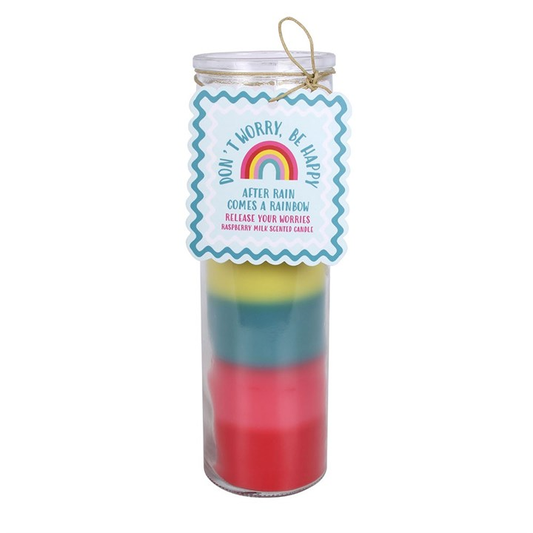 Striped Raspberry Milk Scented Tube Candle, image 1 of 2