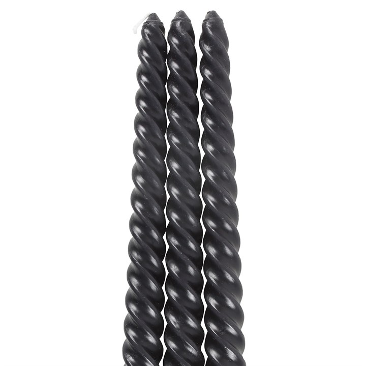 Set of 3 Dark Romance Twist Taper Candles, image 4 of 5
