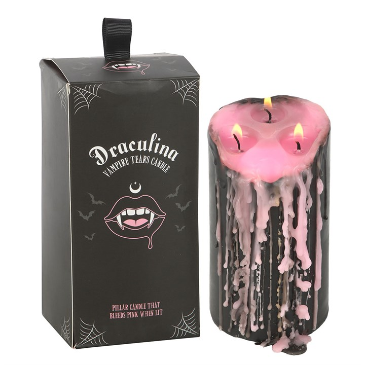 Large Pink Vampire Tears Pillar Candle, image 2 of 4