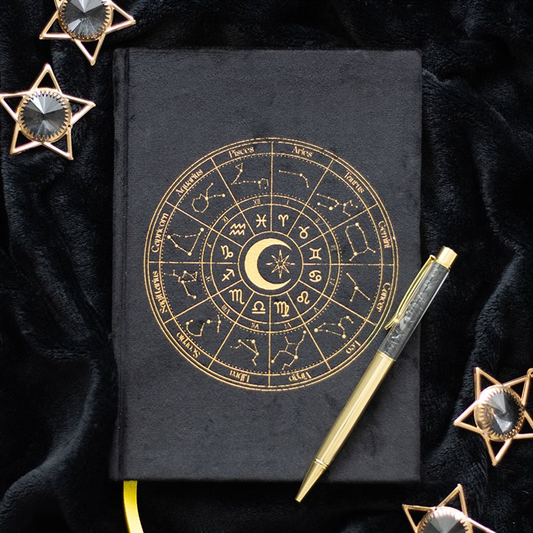 Astrology Wheel Journal with Black Obsidian Pen, image 1 of 5