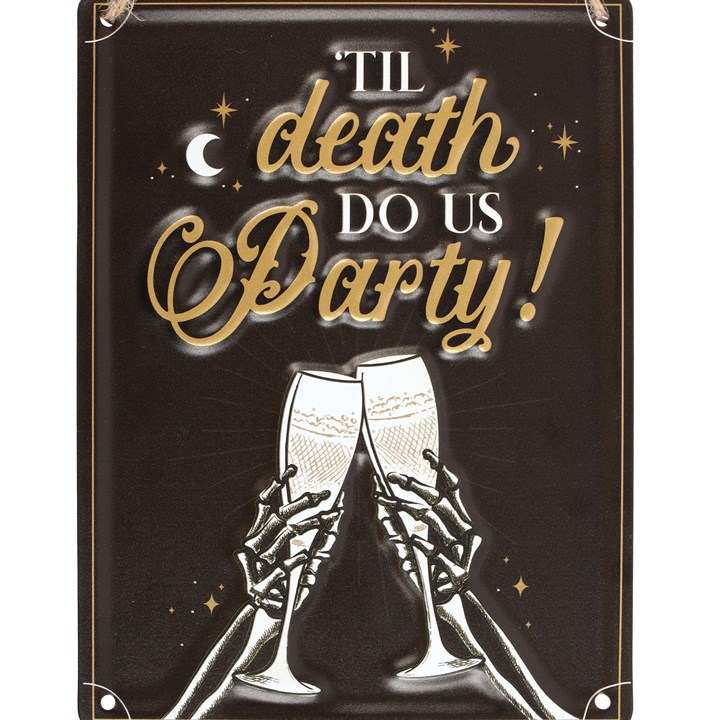 Til Death Do Us Party Champagne Hanging Metal Sign, image 2 of 5