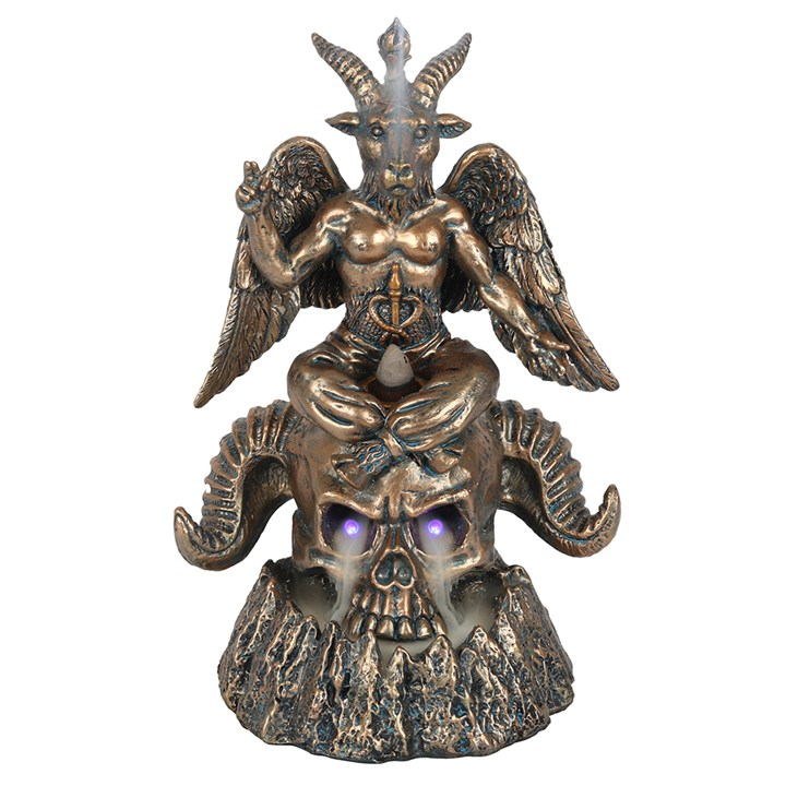 Gold Baphomet LED Backflow Incense Burner, image 1 of 4