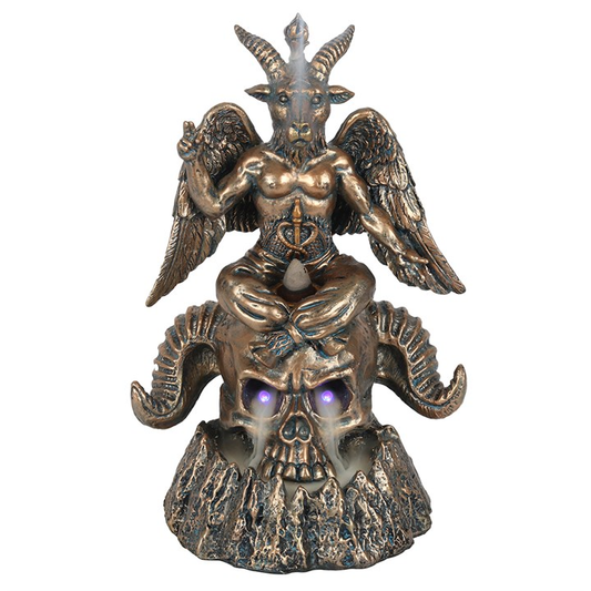 Gold Baphomet LED Backflow Incense Burner, image 1 of 4