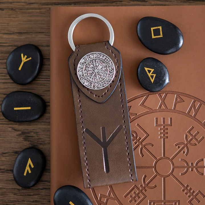 Protection Viking Rune Faux Leather Keyring, image 1 of 5