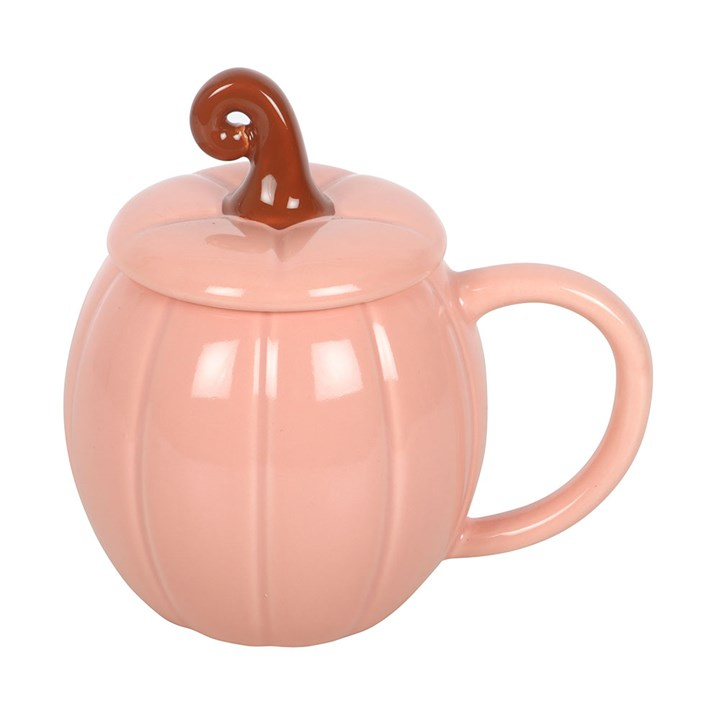 Pink Curly Pumpkin Lidded Mug, image 5 of 6