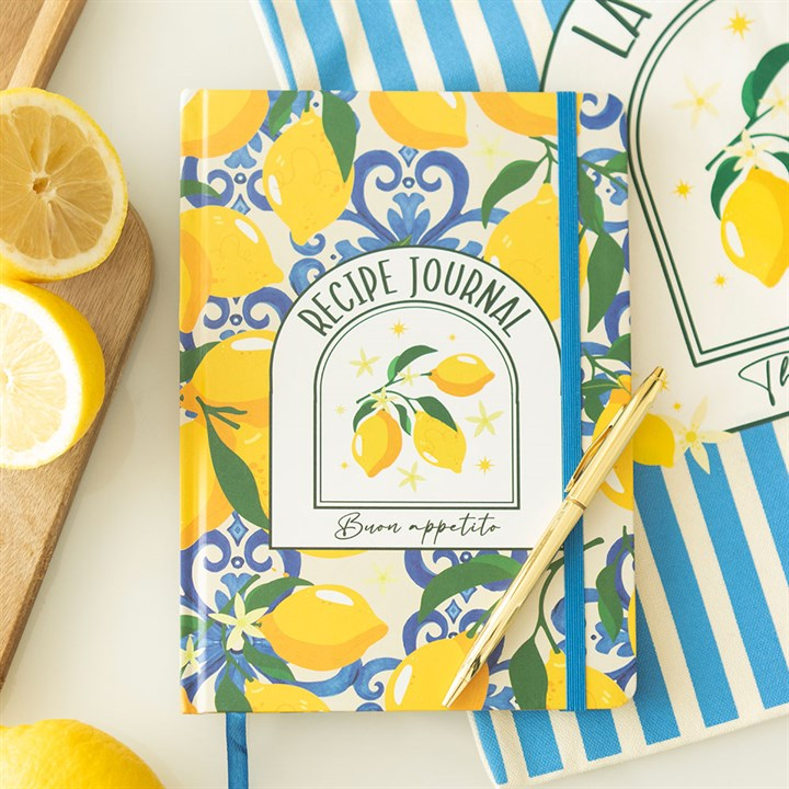 Italian Lemon Print A5 Recipe Journal, image 2 of 7